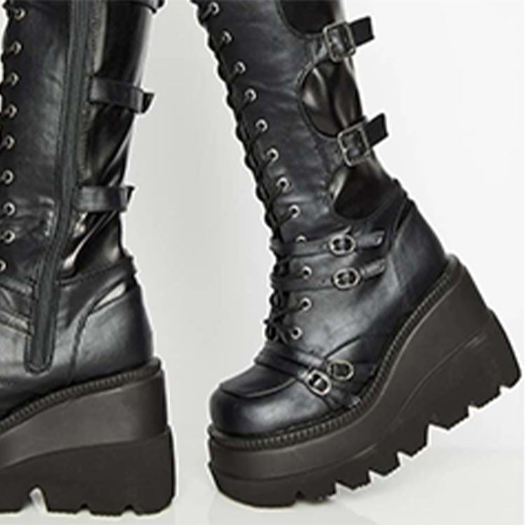 Women's Extended Version Plus Size Muffin Strap Boots