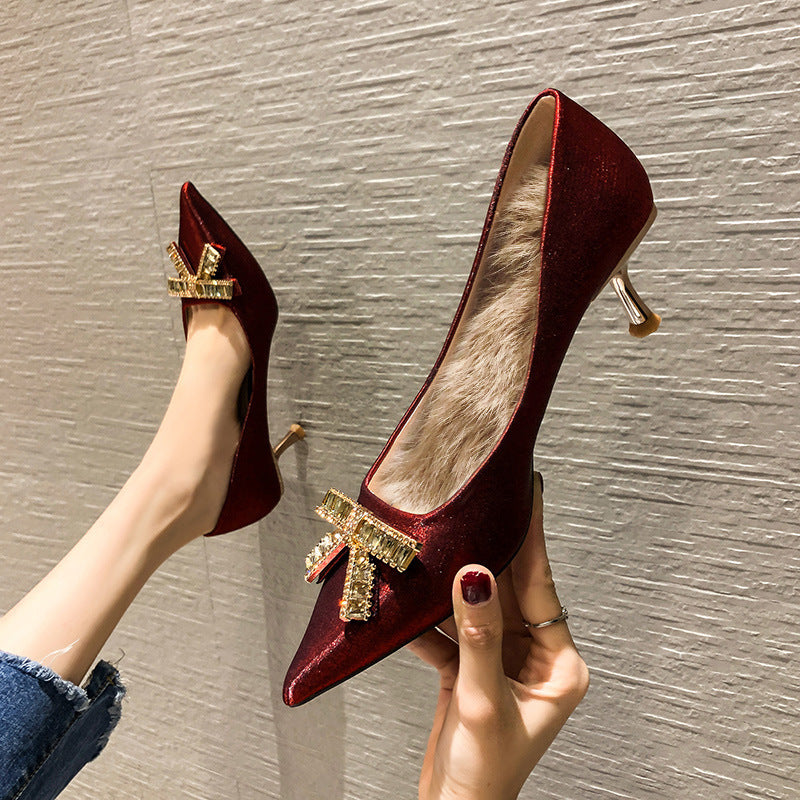 Stiletto Pointed Toe Shallow Mouth Wedding Women's Shoes