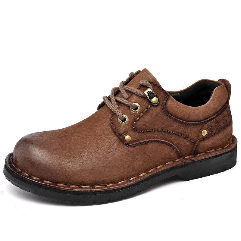 Men's Layer Cowhide Genuine Fashion Retro Big Casual Shoes