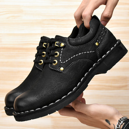 Men's Layer Cowhide Genuine Fashion Retro Big Casual Shoes