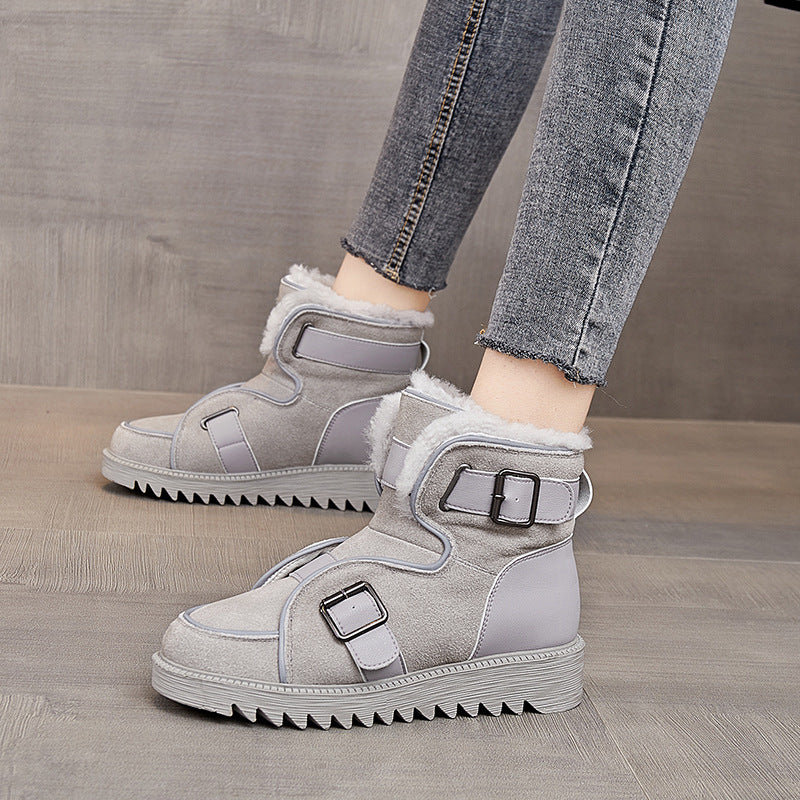 Women's Real Short Winter Warm Martin Fleece-lined Snow Boots