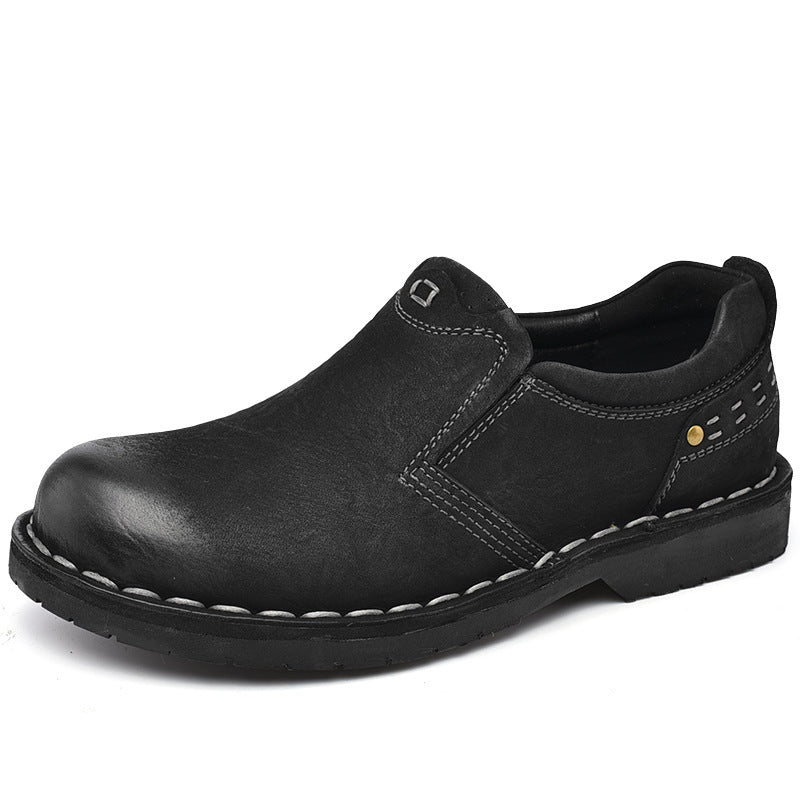Men's Layer Cowhide Genuine Fashion Retro Big Casual Shoes