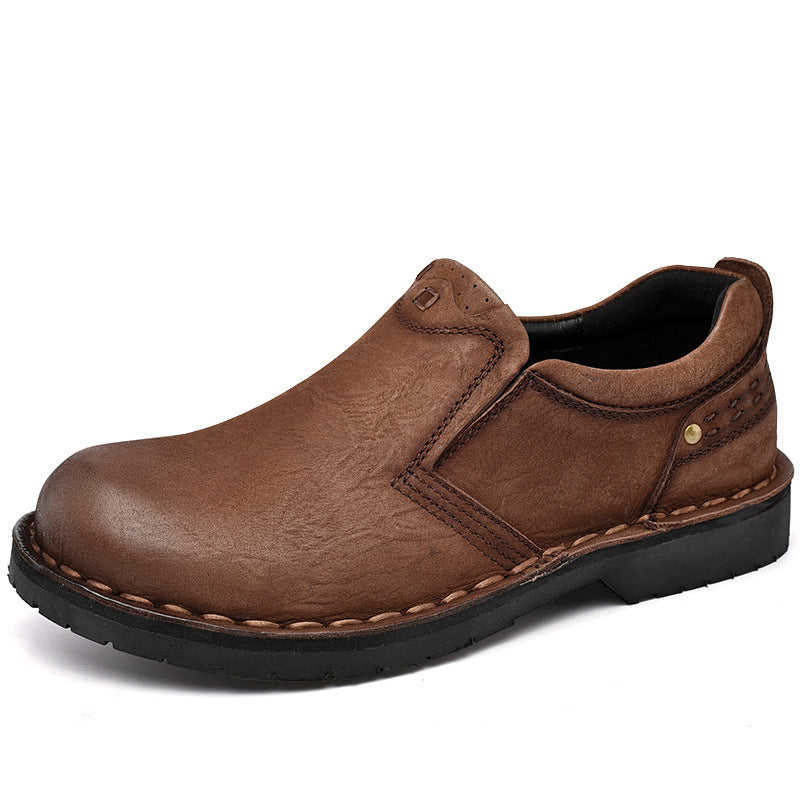 Men's Layer Cowhide Genuine Fashion Retro Big Casual Shoes