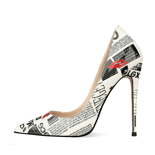 Women's Iti High Pointed Toe Stiletto Catwalk Show Plus Women's Fashion Shoes