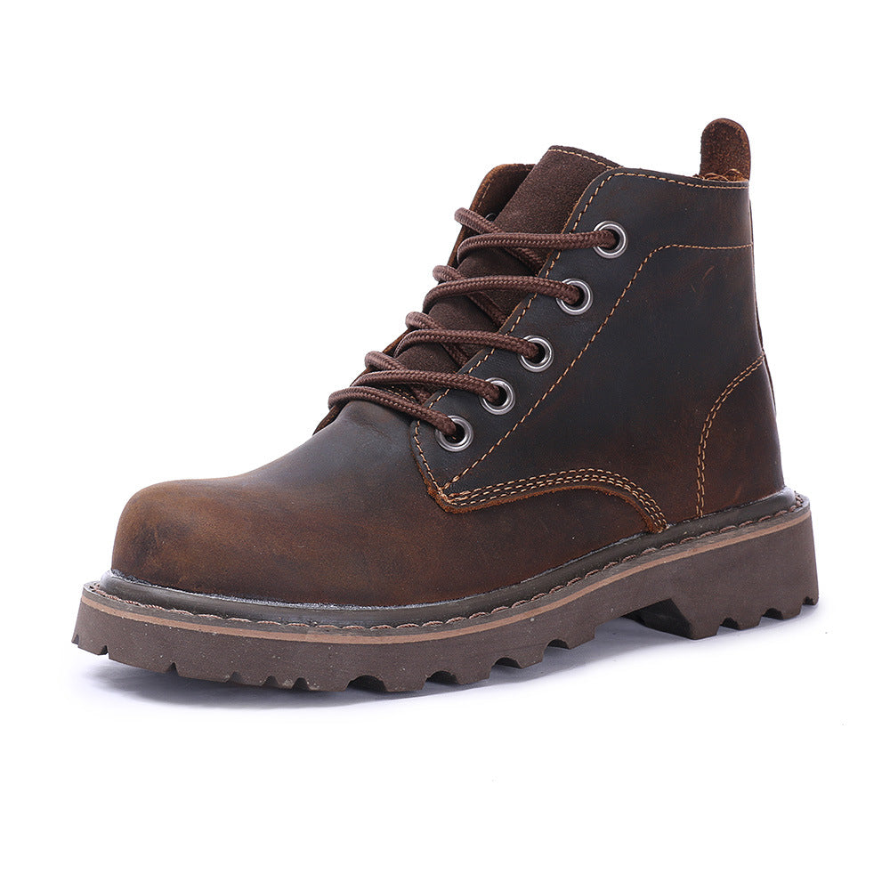 Women's & Men's Cowhide Martin Genuine Retro Breathable Ankle Worker Waterproof Riding Boots