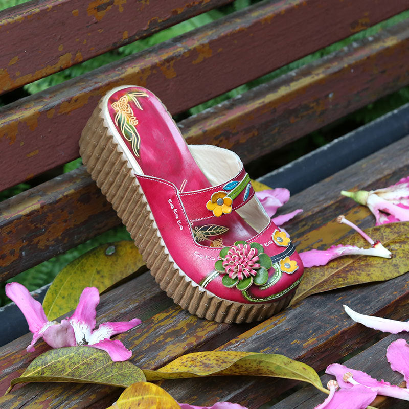 Women's Thick Bottom Muffin Ethnic Style Candy Sandals
