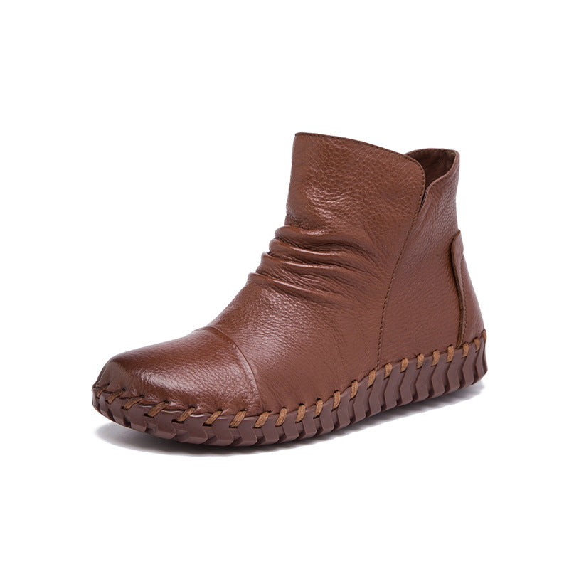 Women's First Layer Cowhide Soft Bottom Surface Boots