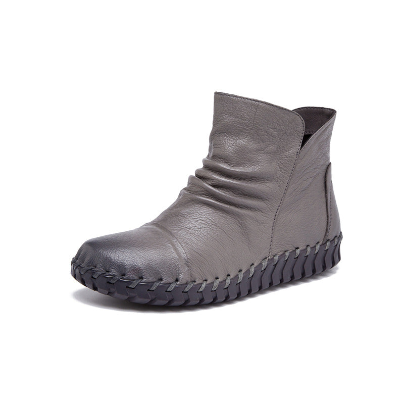 Women's First Layer Cowhide Soft Bottom Surface Boots