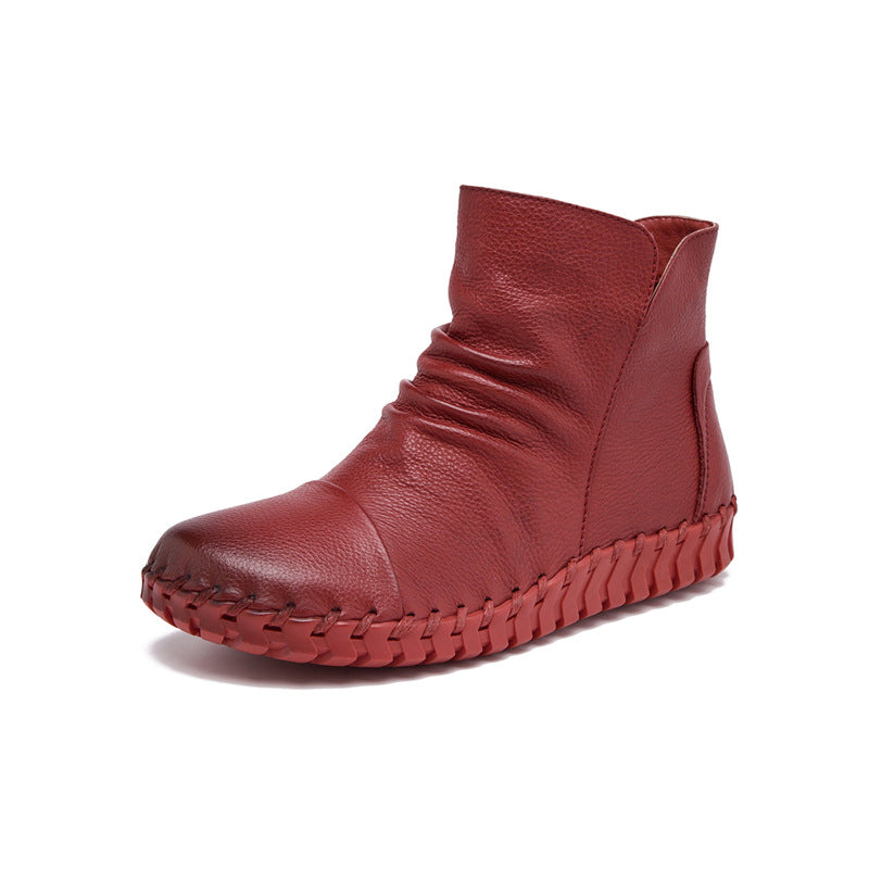 Women's First Layer Cowhide Soft Bottom Surface Boots