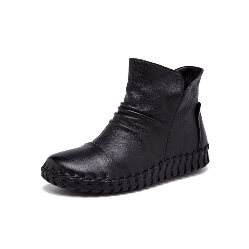 Women's First Layer Cowhide Soft Bottom Surface Boots