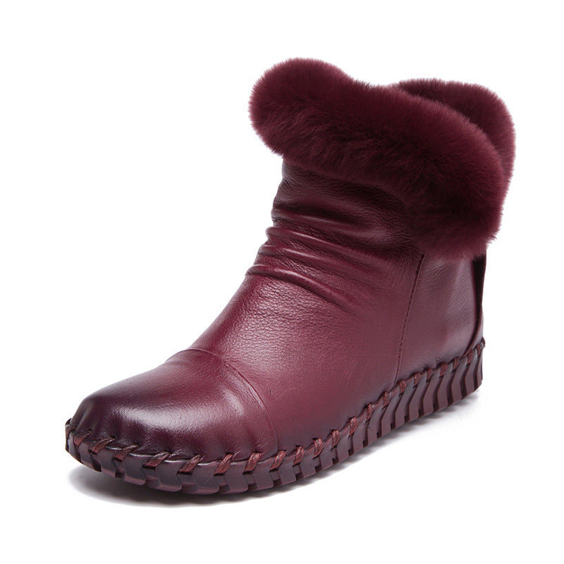 Women's Winter Fashion Round Toe With Fur Boots