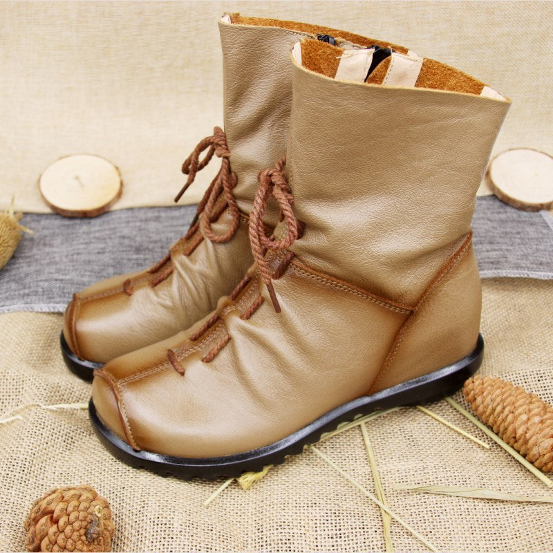 Women's Ankle Retro Martin Warm Thick Soft Bottom Heels