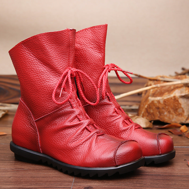 Women's Ankle Retro Martin Warm Thick Soft Bottom Heels