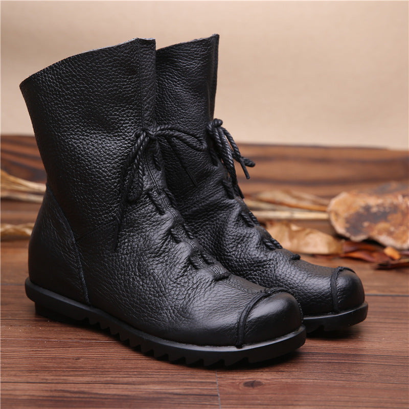 Women's Ankle Retro Martin Warm Thick Soft Bottom Heels