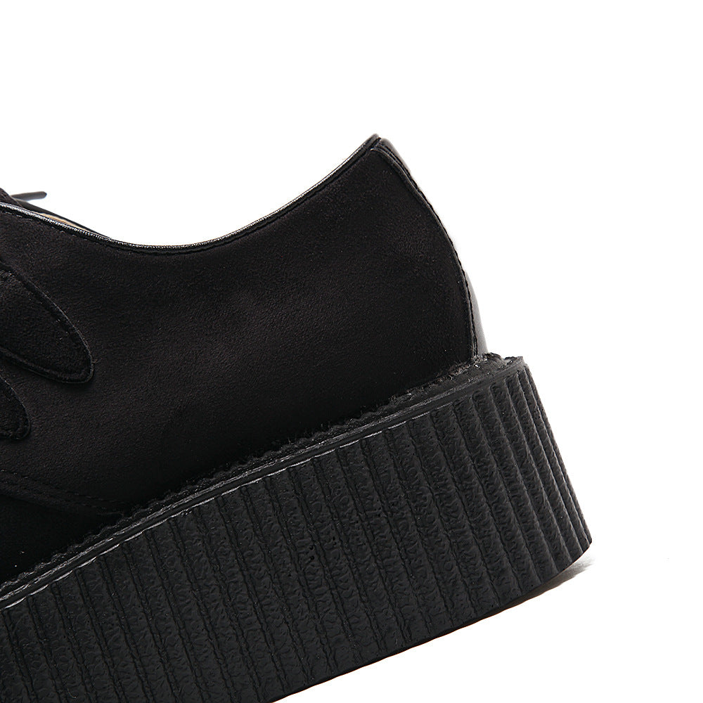 Women's Retro Platform Preppy Round Toe Wedge Women's Casual Shoes
