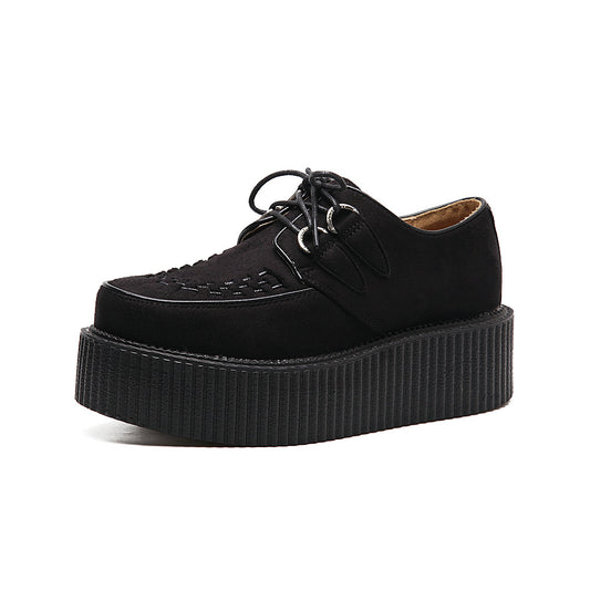 Women's Retro Platform Preppy Round Toe Wedge Women's Casual Shoes