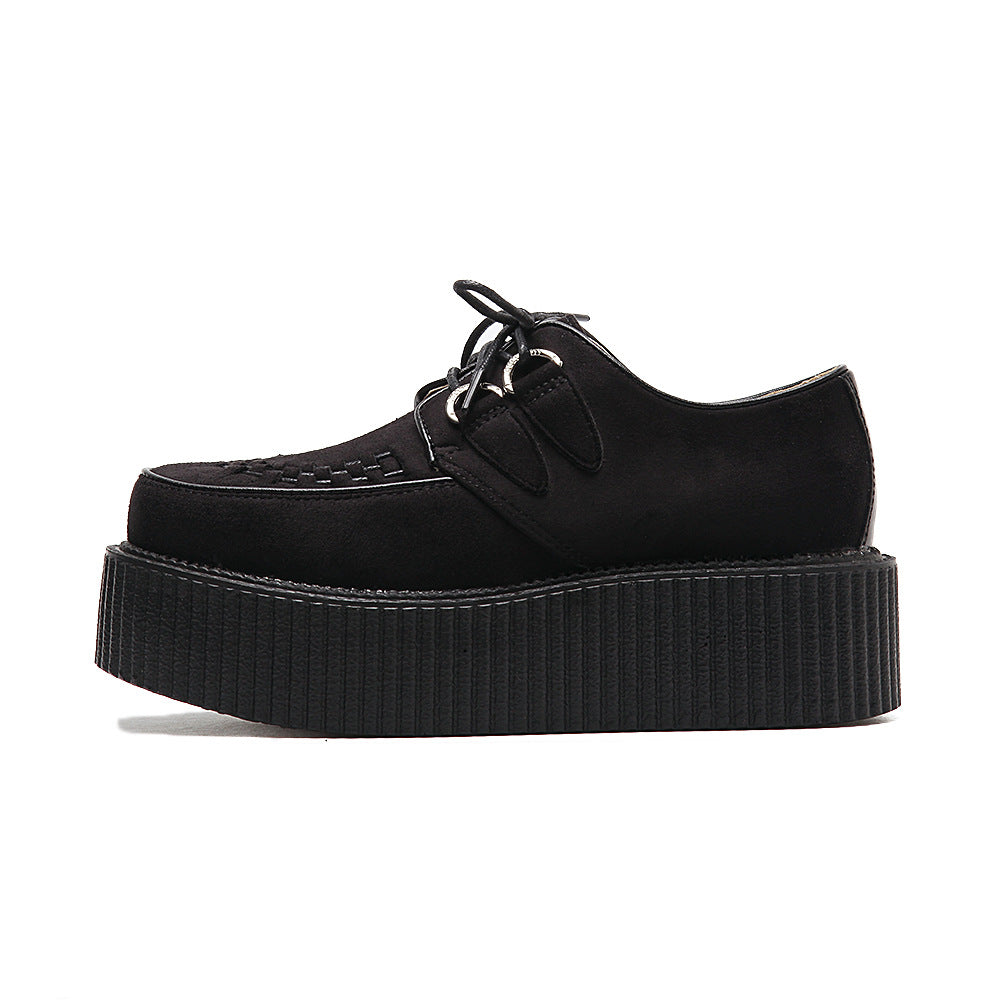 Women's British College Round Toe Lace Up Women's Casual Shoes