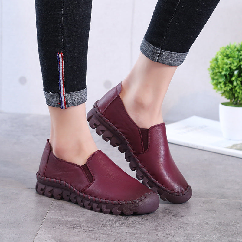 Women's Genuine Mom Comfortable Flat Trendy Slip-on Women's Shoes