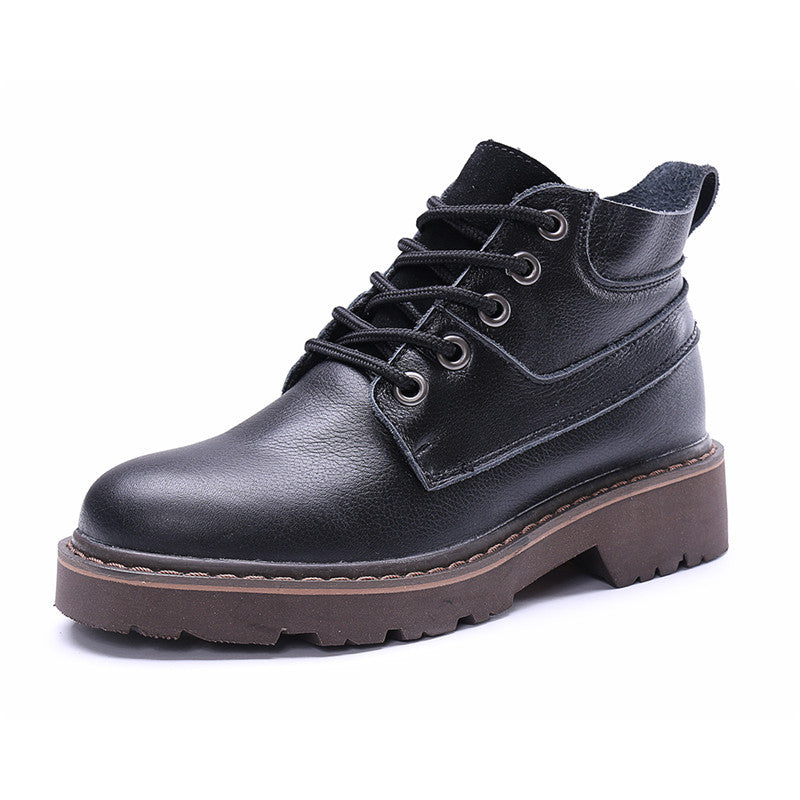 Women's & Men's Couple Motorcycle Genuine Outdoor Martin Cowhide Boots