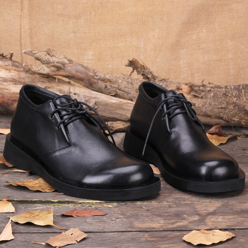 Men's Handmade Genuine British Plus Size Lace Up Men's Board Shoes