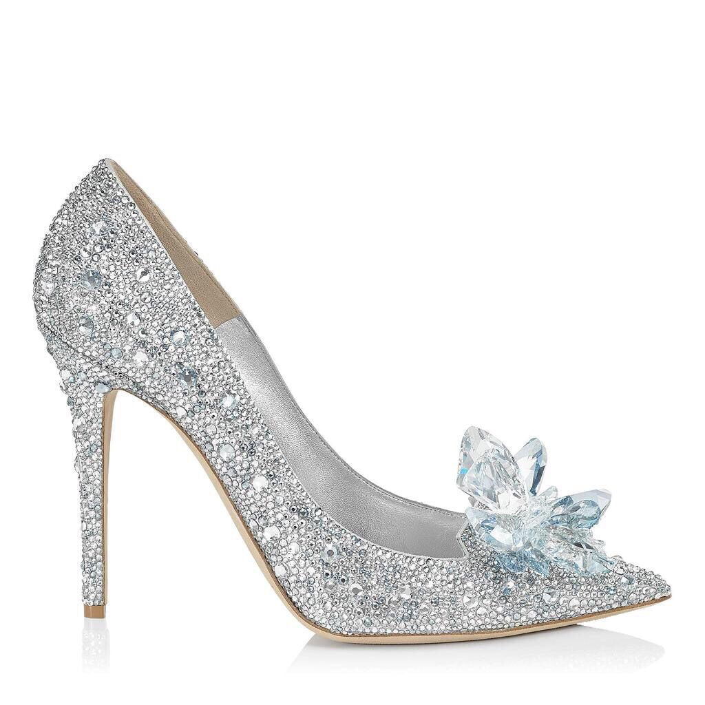 Women's High Cinderella Crystal Stiletto Sexy Pumps Bridesmaid Women's Fashion Shoes