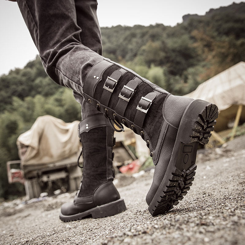 Men's High Leg Outdoor Military Trendy Plus Size Big Boots