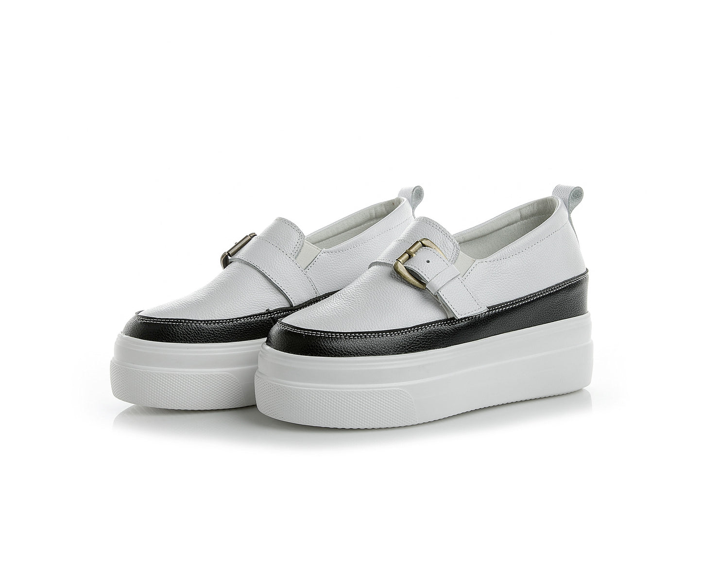 Women's Increasing Insole Genuine Spring Thick Bottom Buckle Small Women's Casual Shoes