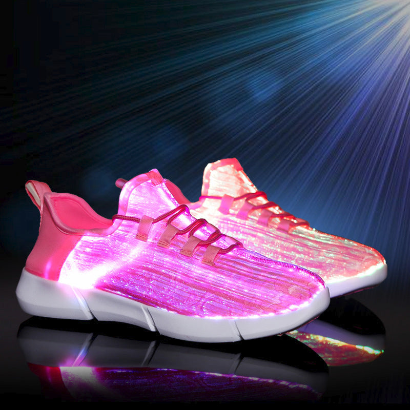 Women's & Men's Optical Fiber Light Rechargeable Colorful Flash Couple Men's Casual Shoes