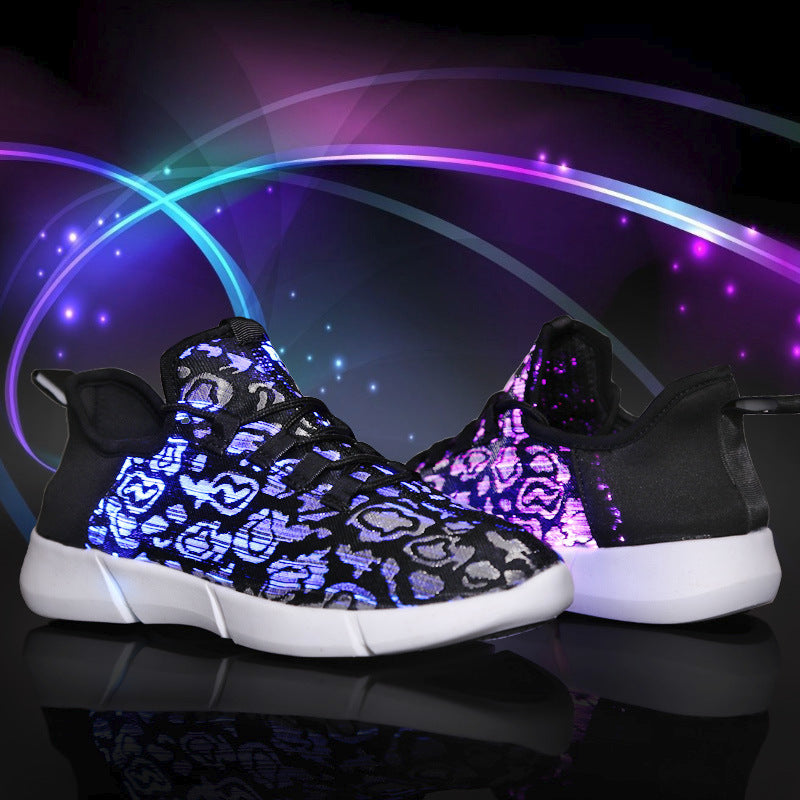 Women's & Men's Optical Fiber Light Rechargeable Colorful Flash Couple Men's Casual Shoes