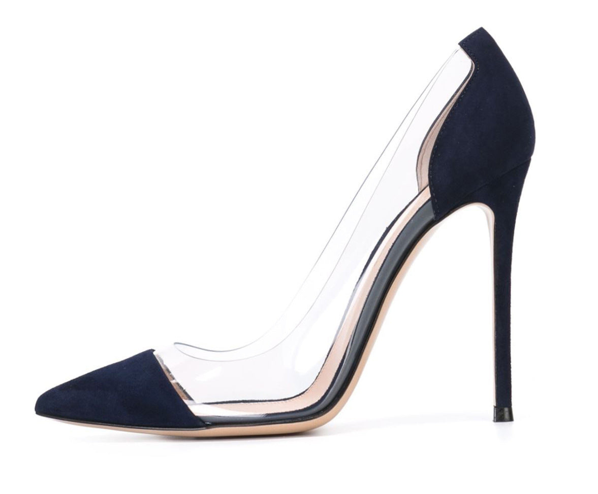 Women's Toe Stitching Transparent Cm High Versatile Women's Fashion Shoes