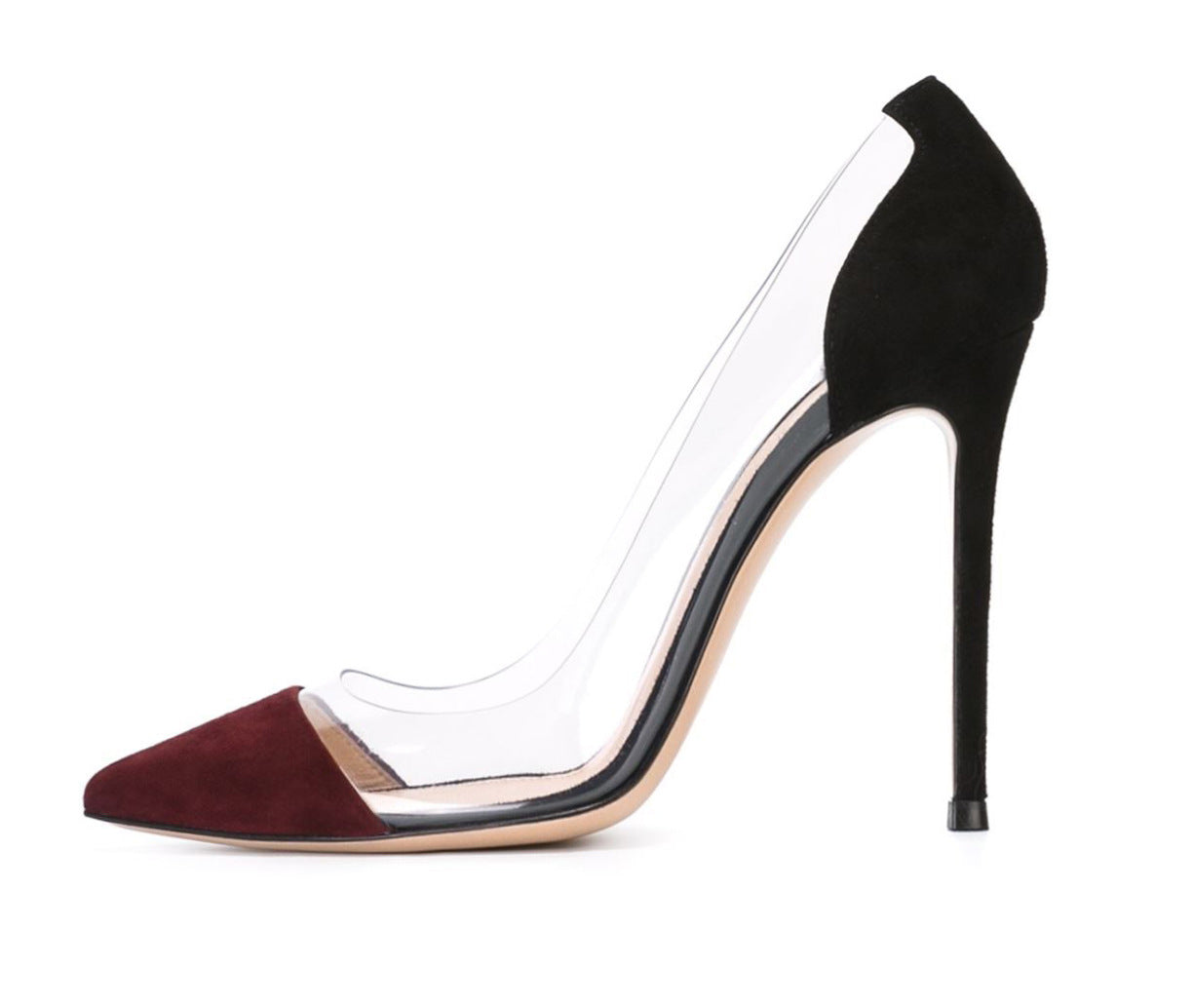 Women's Toe Stitching Transparent Cm High Versatile Women's Fashion Shoes