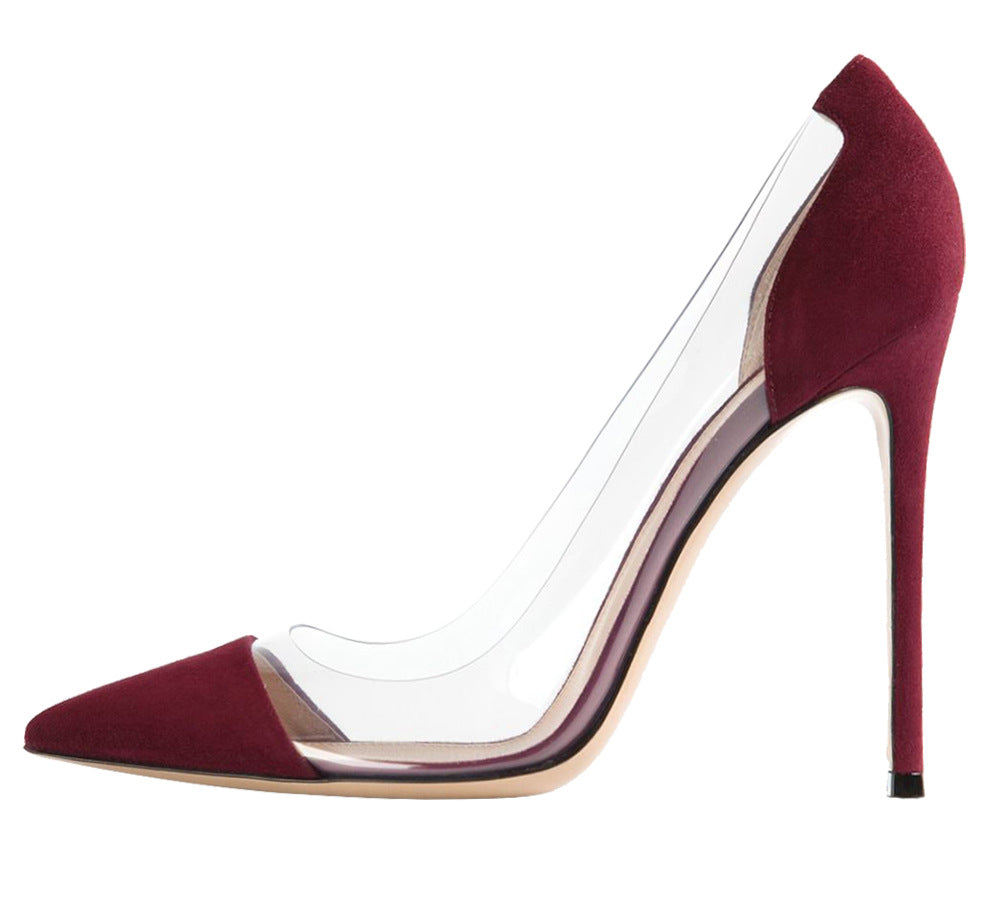 Women's Toe Stitching Transparent Cm High Versatile Women's Fashion Shoes
