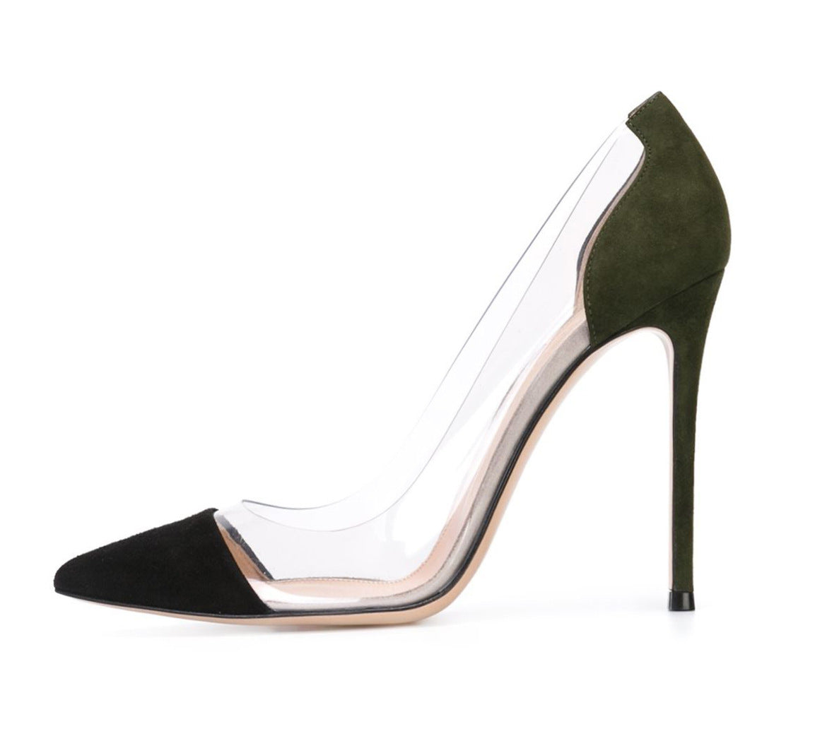 Women's Toe Stitching Transparent Cm High Versatile Women's Fashion Shoes