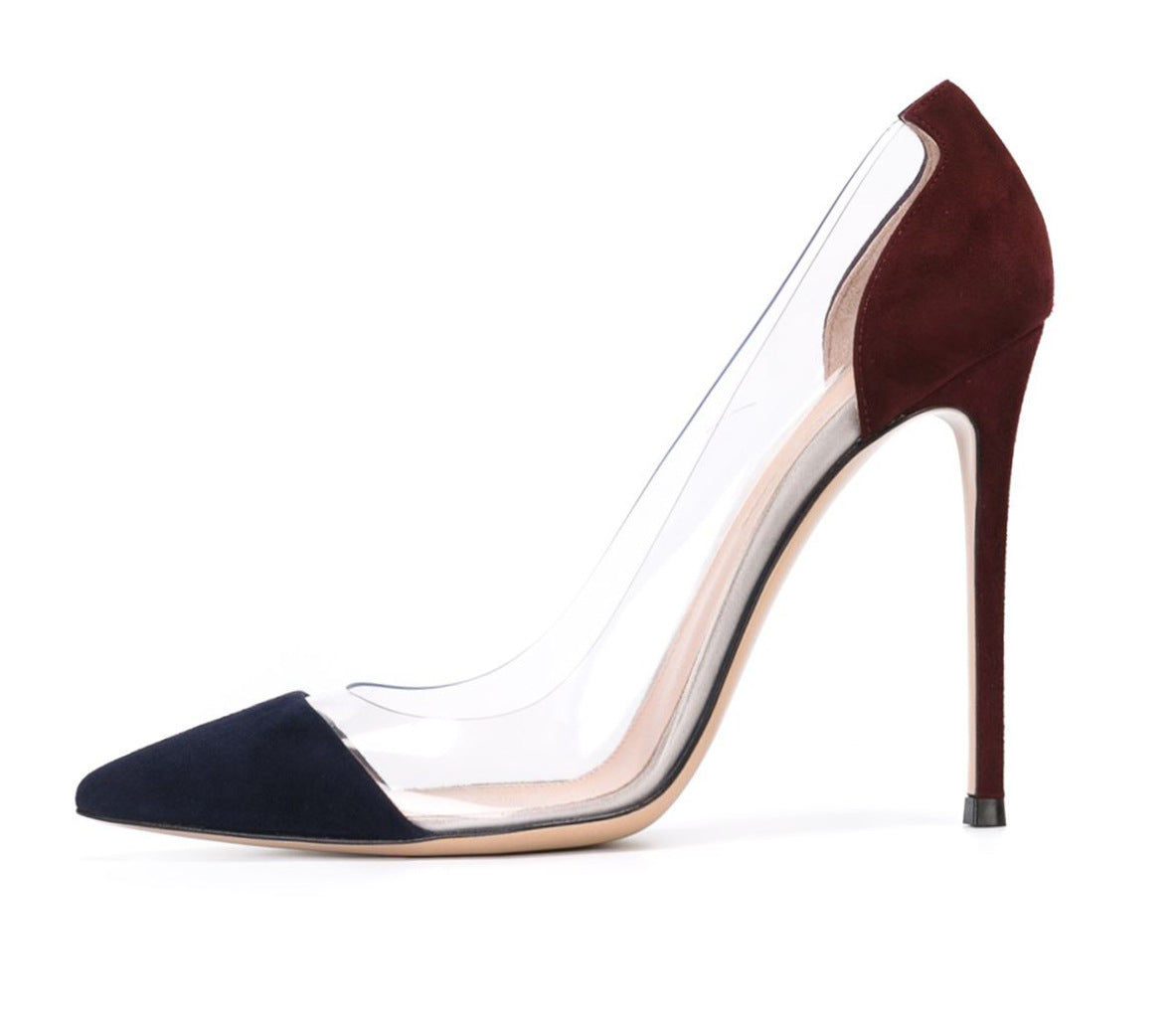 Women's Toe Stitching Transparent Cm High Versatile Women's Fashion Shoes