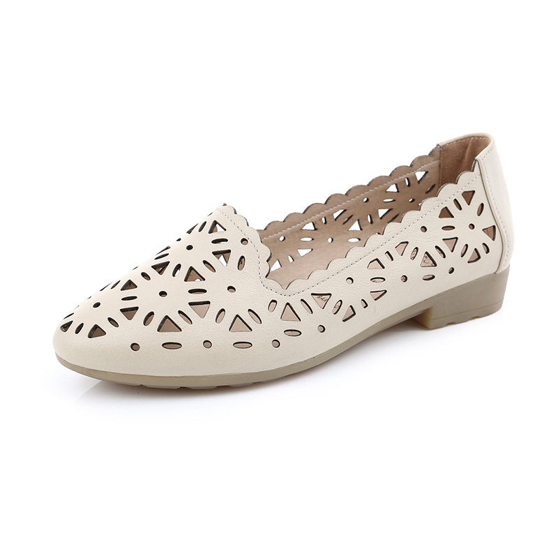 Women's Pumps Flat Hollow Low-cut Hole Pointed Toe Sandals