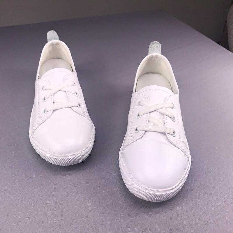 Women's First Layer Cowhide Comfortable White Match Women's Casual Shoes