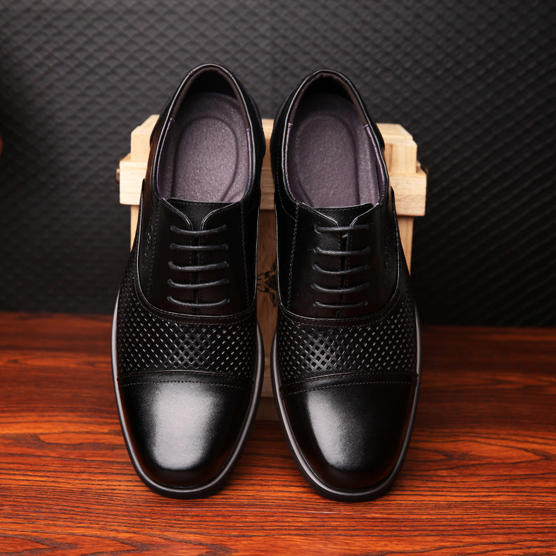 Men's Summer Cowhide Board Fashionable Breathable Business Sneakers