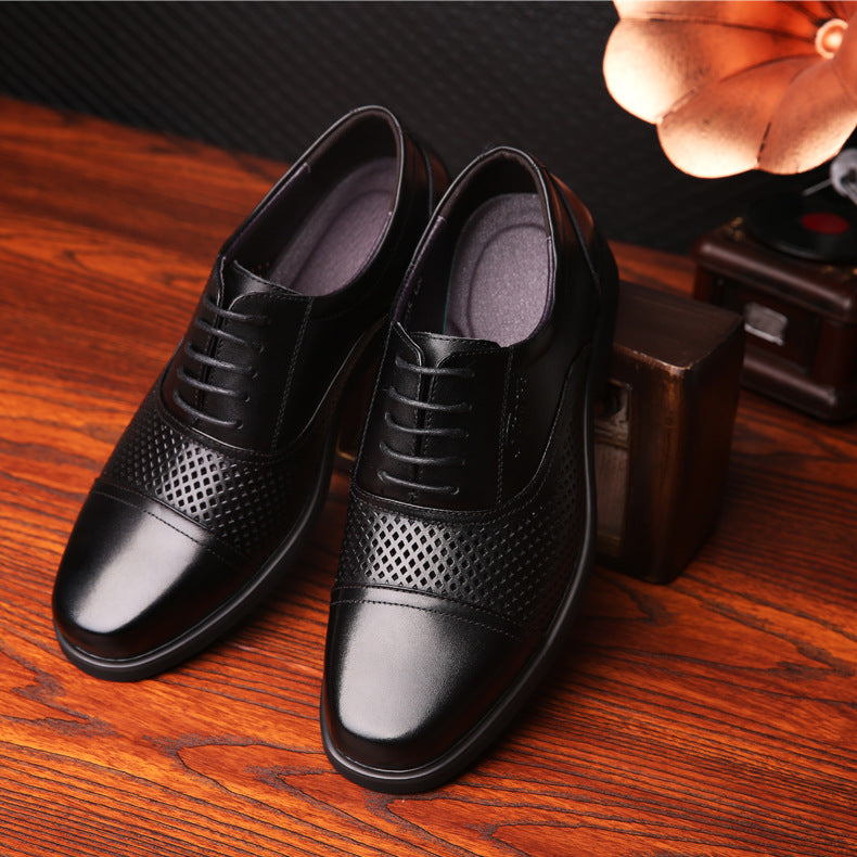 Men's Summer Cowhide Board Fashionable Breathable Business Sneakers