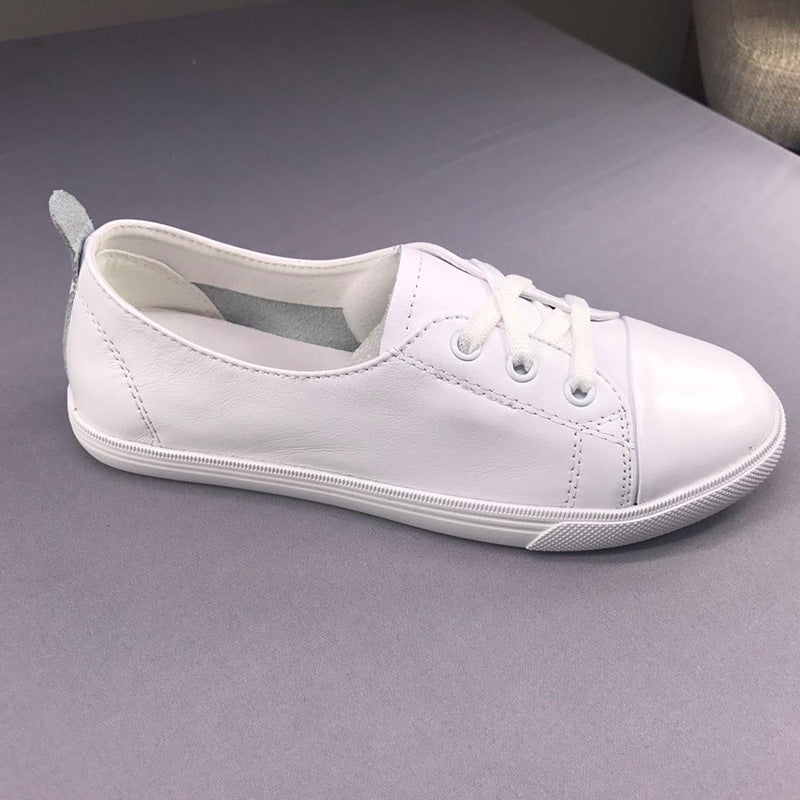 Women's First Layer Cowhide Comfortable White Match Women's Casual Shoes
