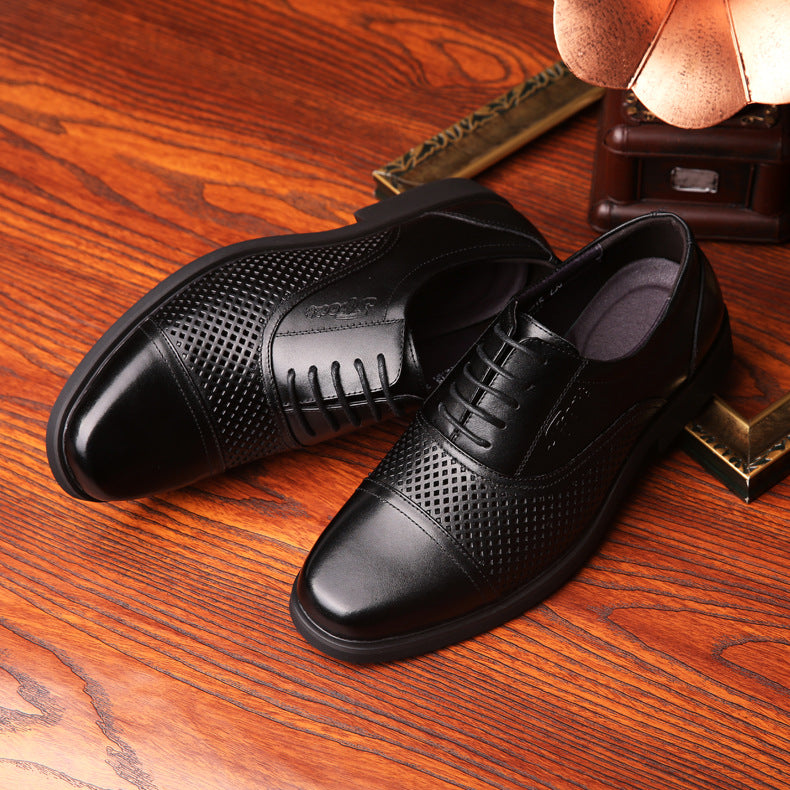 Men's Summer Cowhide Board Fashionable Breathable Business Sneakers