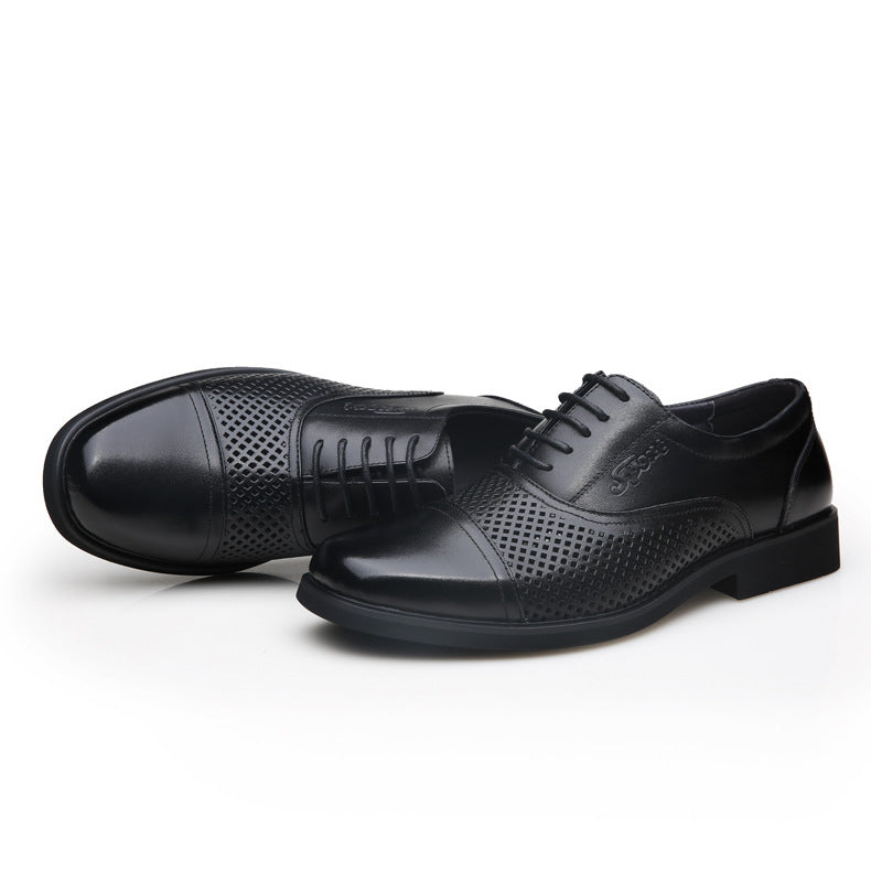 Men's Summer Cowhide Board Fashionable Breathable Business Sneakers