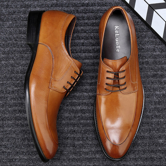 Men's Business Formal Wear Pointed Korean British Leather Shoes