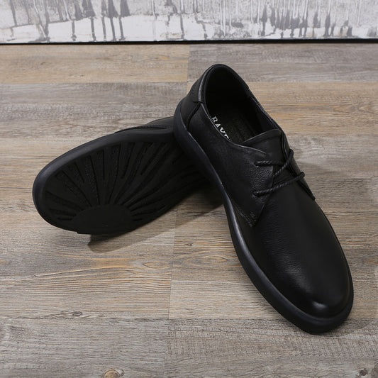 Men's Plus Size Autumn Genuine Flat Round Casual Shoes