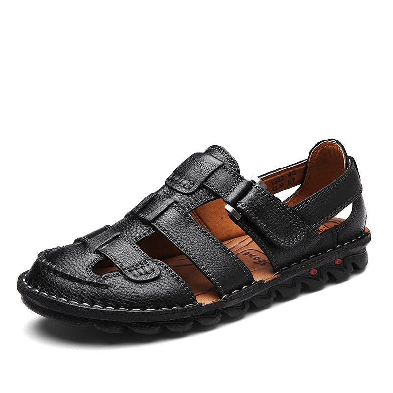 Men's Durable Cowhide Summer Beach Genuine Sandals