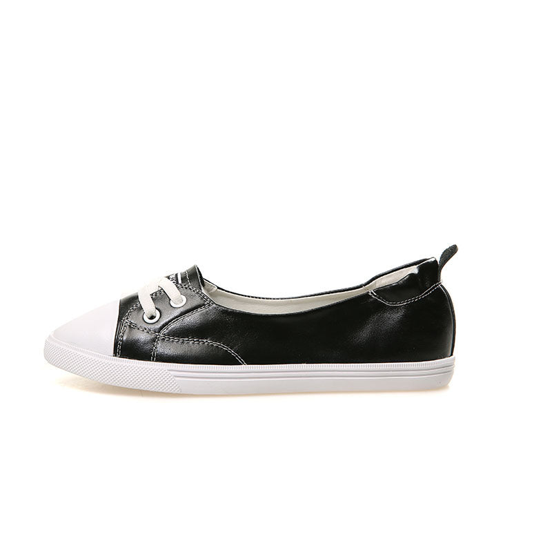 Elegant Women's Low-cut Slip-on White Single-layer Loafers