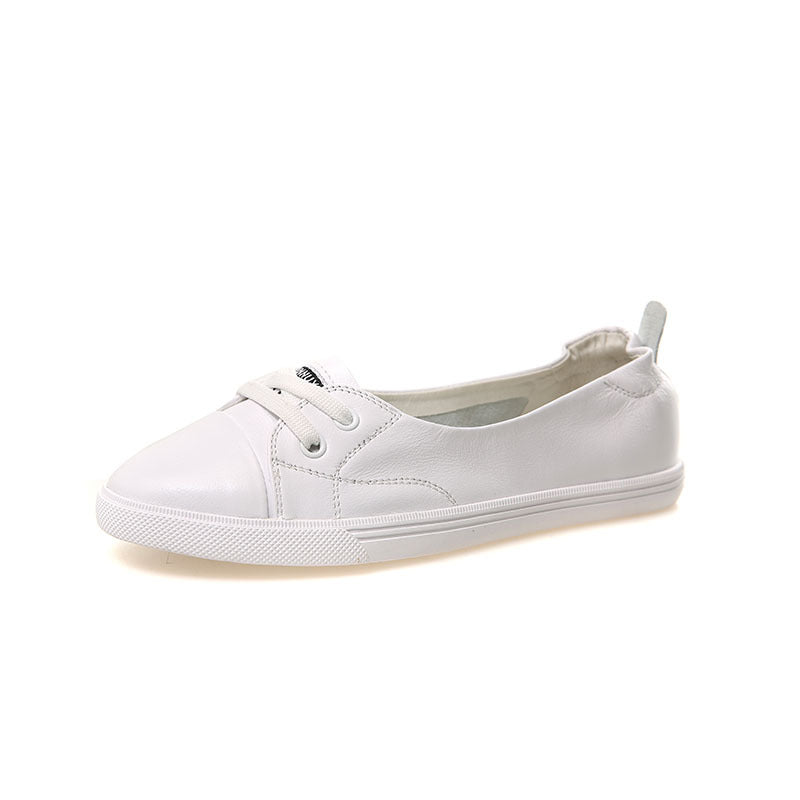 Women's Authentic White Flat Korean Style Travel Driving Women's Casual Shoes