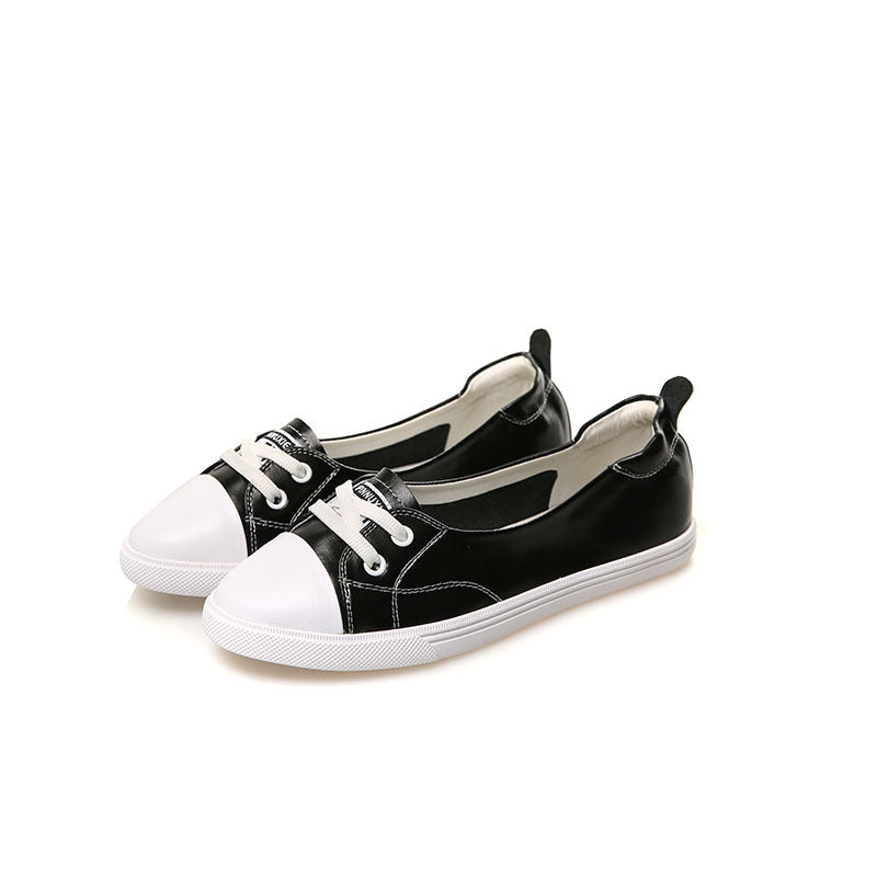 Women's First Layer Cowhide Comfortable White Match Women's Casual Shoes