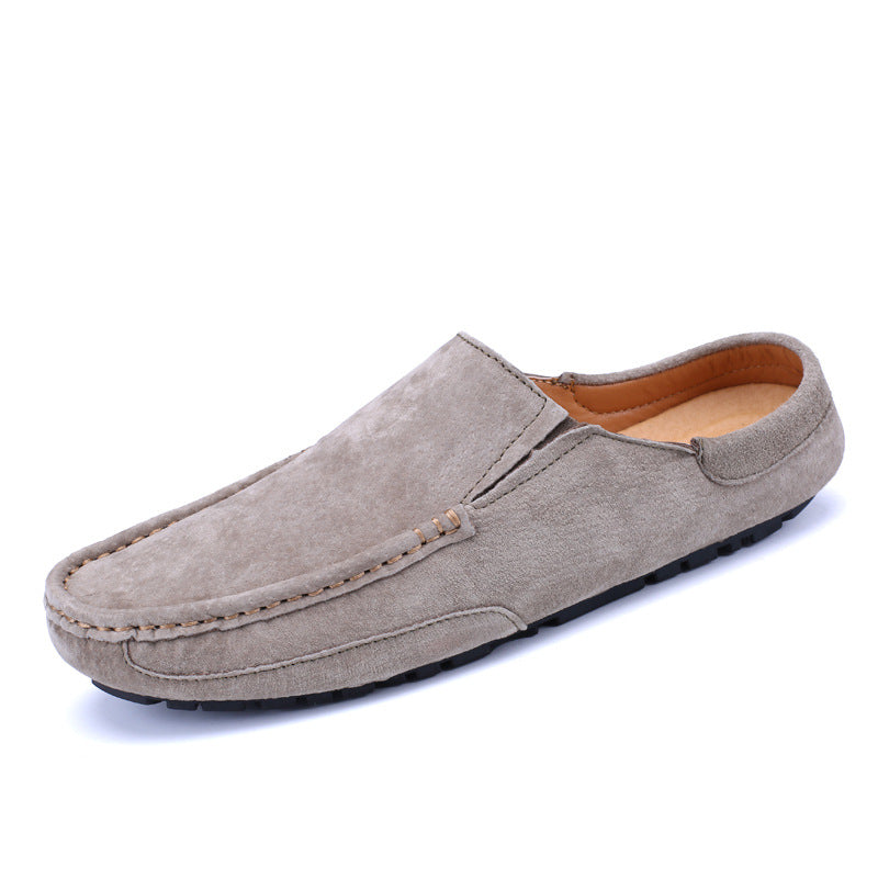 Men's Closed Toe Half Slip-on British Lazy Casual Shoes