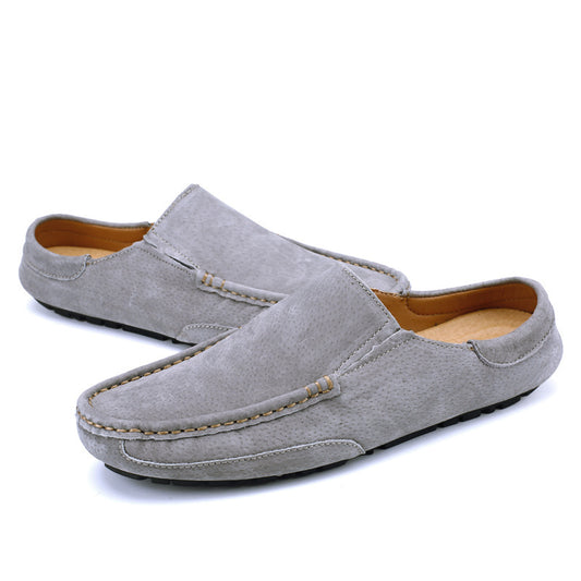 Men's Closed Toe Half Slip-on British Lazy Casual Shoes