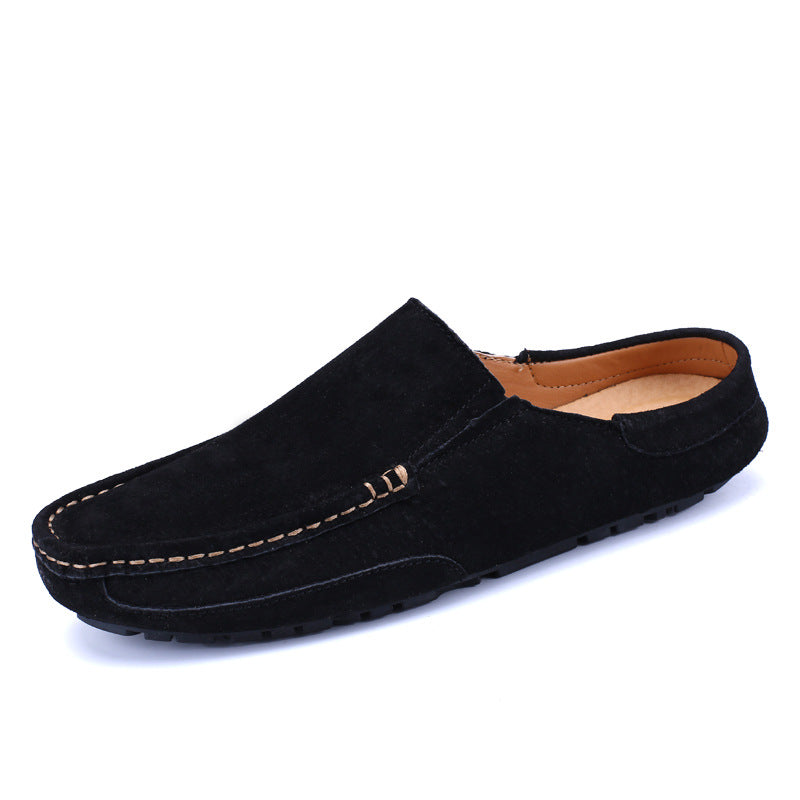 Men's Closed Toe Half Slip-on British Lazy Casual Shoes